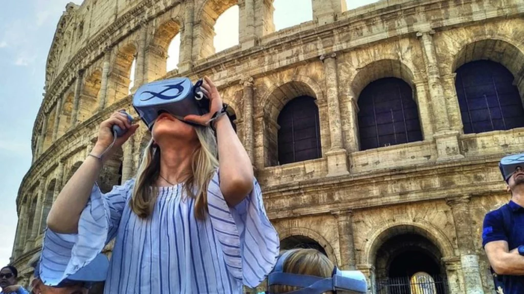 A Women enjoying the VR Experience